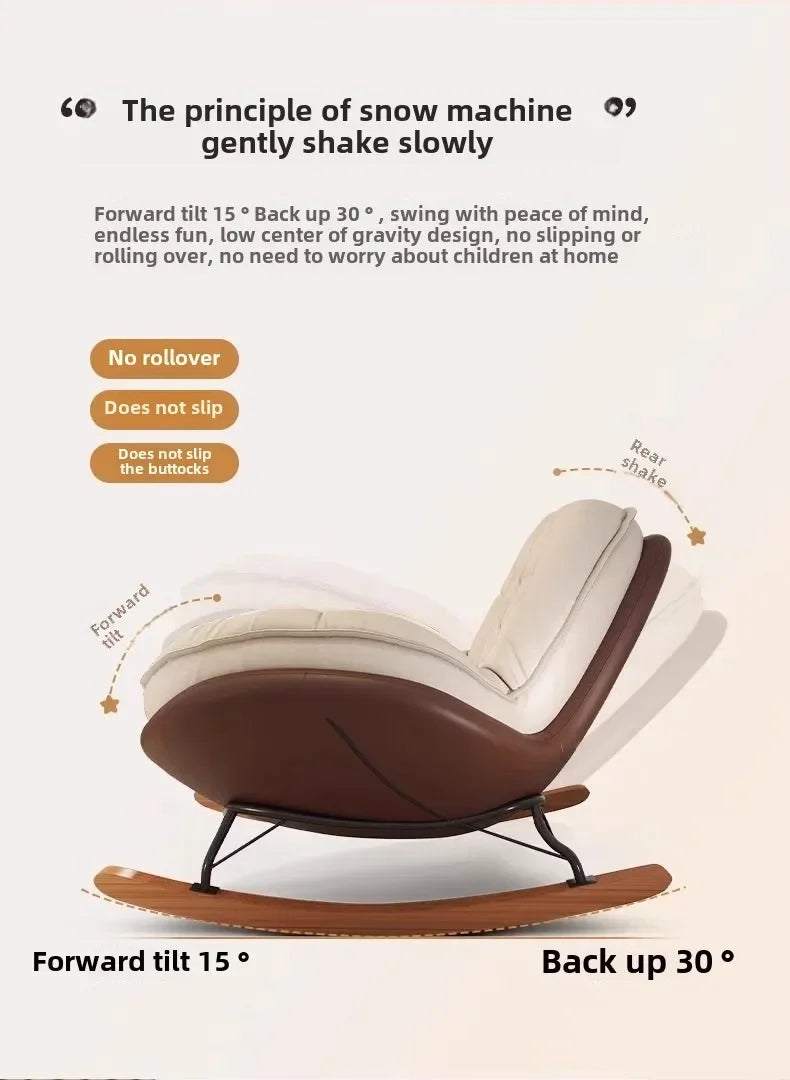 Lazy Sofa Rocking Chair Reclining Sleepable Bedroom Single Recliner Home Balcony Leisure Chair Tatami Seat Floor Chair