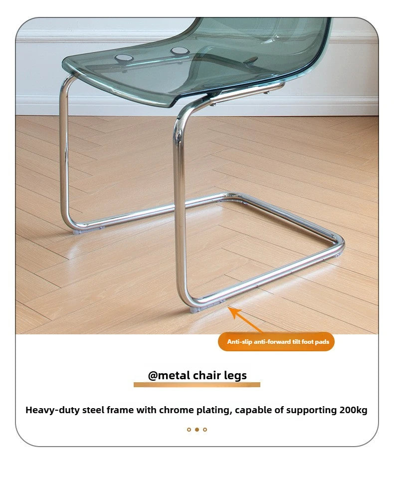 Transparent Acrylic Toyas Chair, Home Backrest Dining Chair, Nordic Minimalist Designer Desk, Coffee Shop Dining Table Chairs