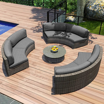 Living Room Combination Garden Sofas Courtyard Simple Lawn Coffee Table Garden Backrest Pe Rattan Furniture Sofá Jardín MHHYSF