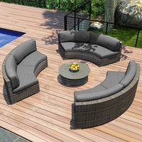 Living Room Combination Garden Sofas Courtyard Simple Lawn Coffee Table Garden Backrest Pe Rattan Furniture Sofá Jardín MHHYSF
