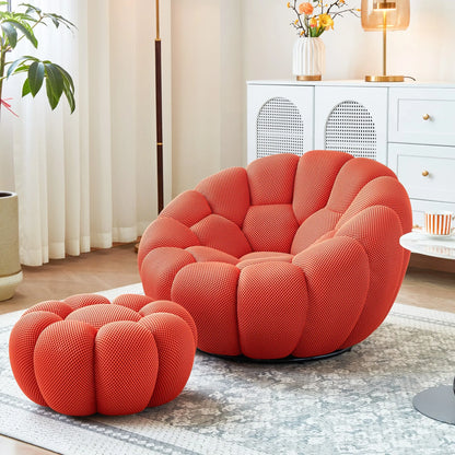 Modern Pumpkin Chair Luxury Bubble Sofa Single Lounge Seat Lazy Recliner for Bedroom Balcony Living Room Aesthetic Accent