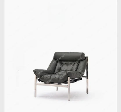 A Italian minimalist leisure chair premium stainless steel retro single sofa chair