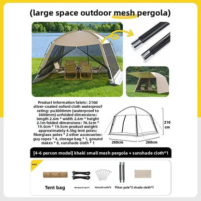 Large Outdoor Tent Canopy Sunshade Screen Gazebo Portable Mosquito Proof Camping Shelter