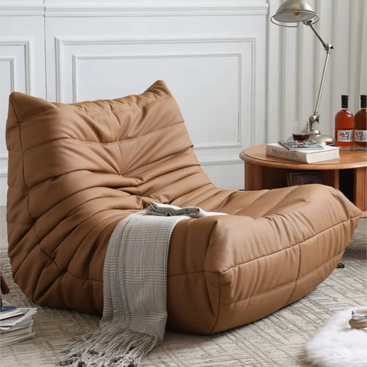 Caterpillar Togo Single Recliner Lazy Sofa Wabi-Sabi Style for Living Room Bedroom Balcony Leisure Reclining Sleep 78x103cm