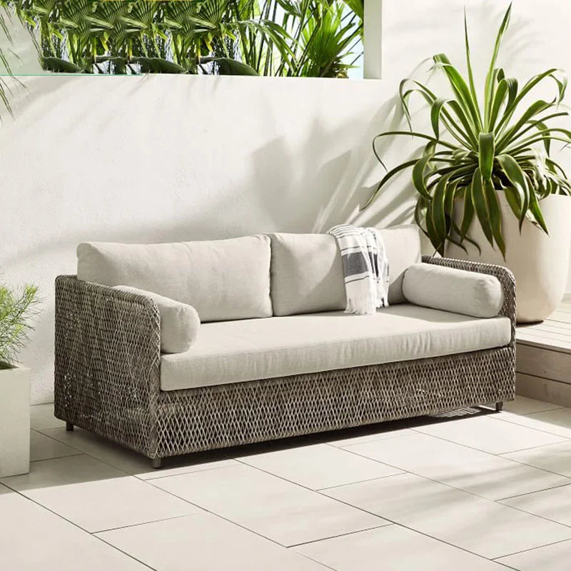Nordic outdoor sofa, courtyard, terrace, balcony, leisure rattan chair, living room, outdoor waterproof High Quality