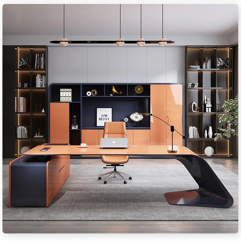 Fashionable Creative Office Desk Light Luxury Supervisor Manager Office Desk Accent Art Office Furniture Der Schreibtisch XYOD