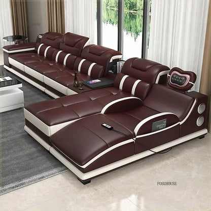 Modern Artificial Leather Living Room Sofa Combination Luxury Chaise Longue High-end Sofas Living Room Furniture