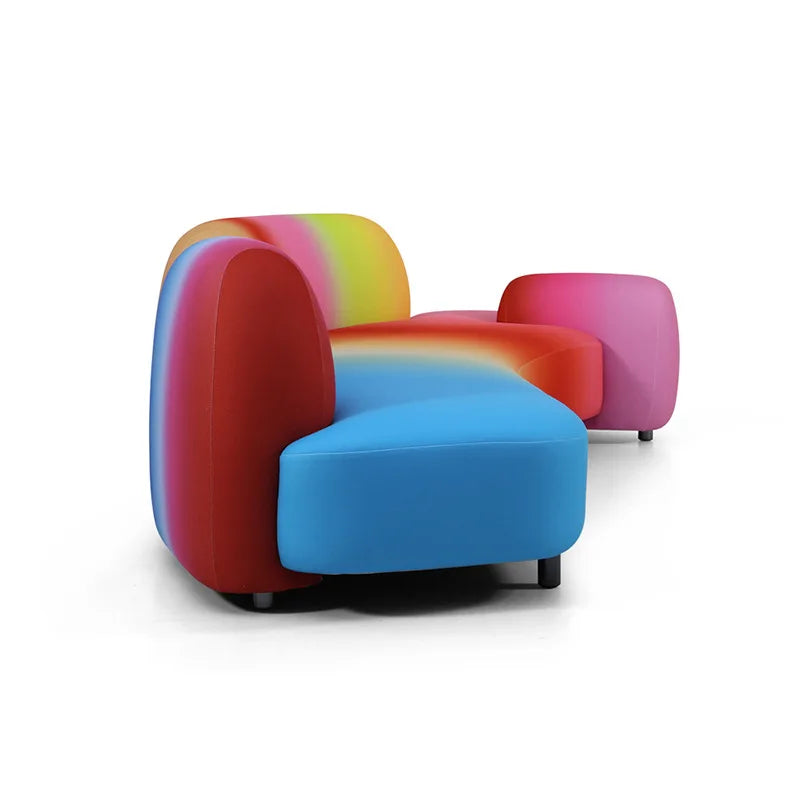 Arc-en-ciel récif forme spéciale canapé moderne simple salon appartement meubles design tissu canapé incurvé