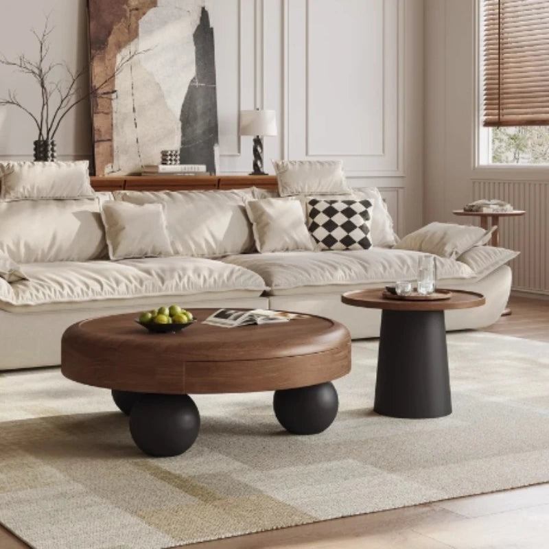 Ornaments Wood Coffee Table Luxury Mechanism Premium Oval Coffee Tables Modern Nordic Mesas De Centro Para Sala Home Furniture