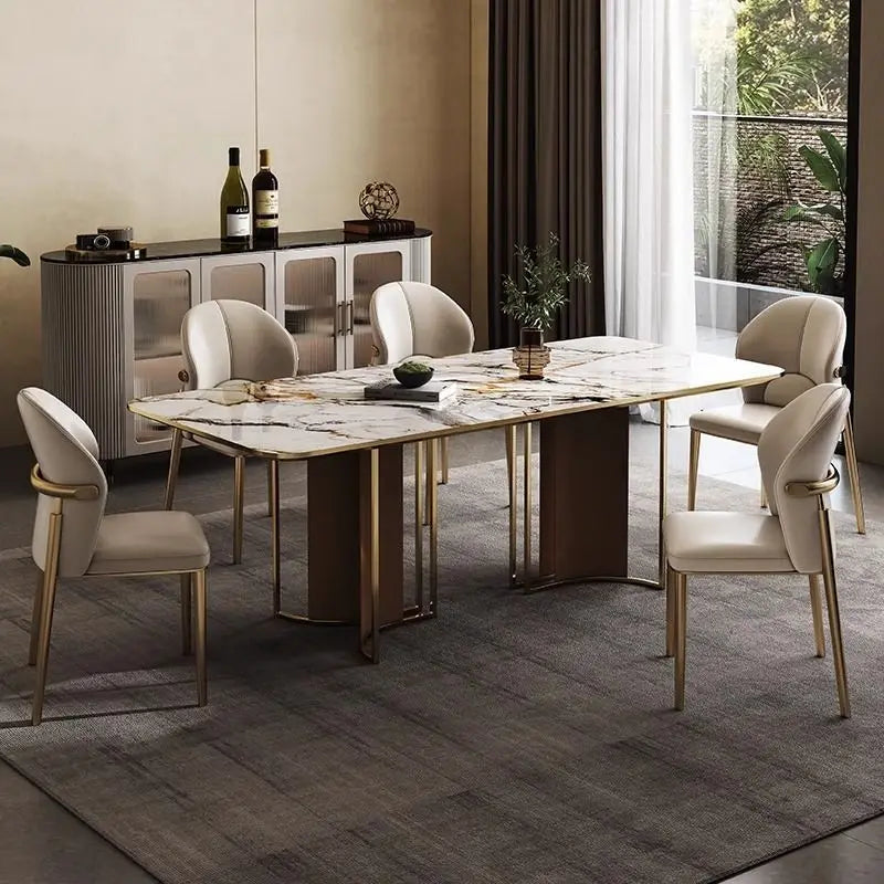 Italian Dining Chair Home Nordic Backrest Chair High-end Restaurant Stool Hotel Modern Simple Light Luxury Stainless Steel Chair