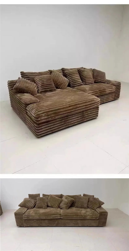 Italian minimalist thick velvet compression sofa bed French fabric lazy sofa