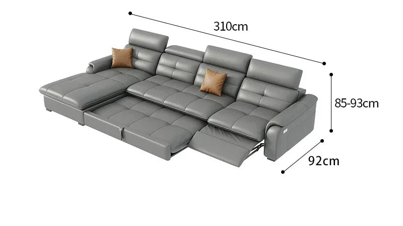 W Reclining Electric Oversize Sofa Genuine Leather Designer Italian Corner Sofa Modern Luxury Divano Letto Living Room Furniture