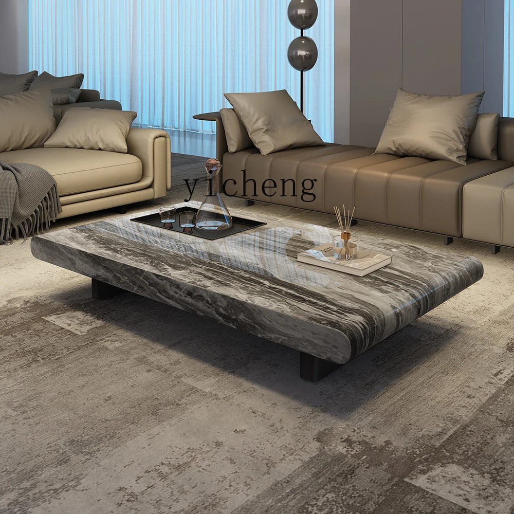 minimalist advanced sense modern simple living room household rectangular oval marble coffee table