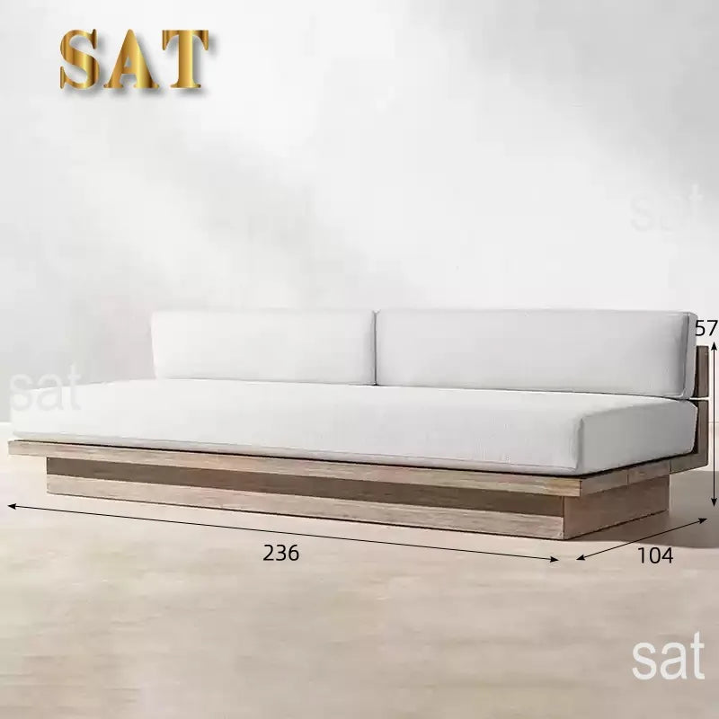 nvNordic Creative Outdoor Garden Sofa Waterproof Sunscreen Teak Do Old Outdoor Sofa Combination Outdoor Furniture&