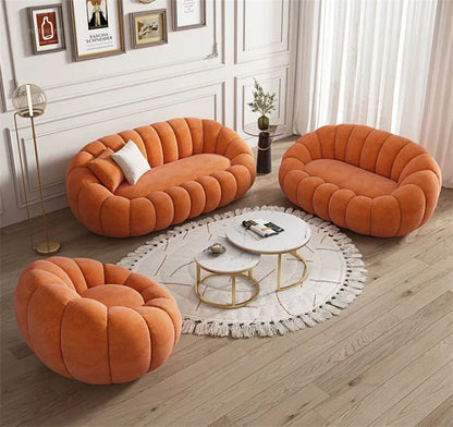 Modern Living Room Sofa Lambswool Pumpkin Sofa Chair Creative Home Balcony Swivel Lounge Chair Fitting Room Bedroom Single Sofas