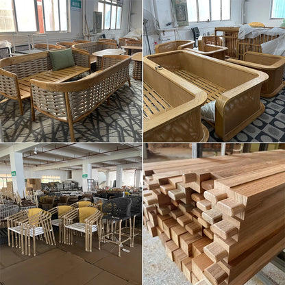 Luxury Customization Modern Outdoor Garden Dining Courtyard Sofa Set Hotel Villa Resort Commercial Teak Furniture Guangdong
