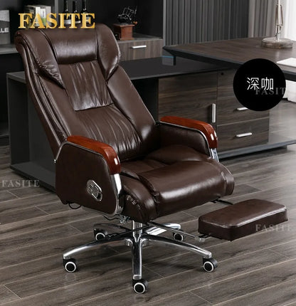 Retro Executive Leather Chair Armchairs Editor Choises Fashion Aluminium Office Chair Working Relax Silla Escritorio