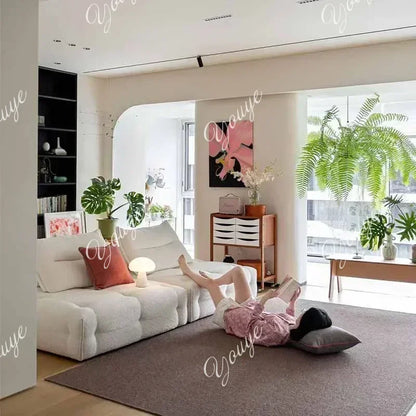 H-XM Fancy Unique Living Room Sofas New Arrival Large Wood Luxury Nordic Lazy Sofa Modern Floor European Divano Apartment Furnit