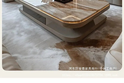 Light luxury modern coffee table microcrystalline stone high-end home high-end new living room villa marble lengthening