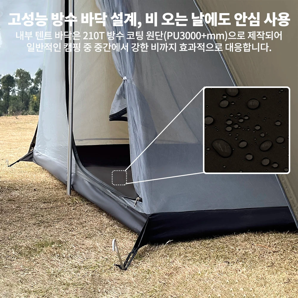 4 Season Hot Tent with Stove Jack Winter Teepee Tent Waterproof Camping Tipi Tent for 2 3 4 Person Outdoor Bushcraft Hiking