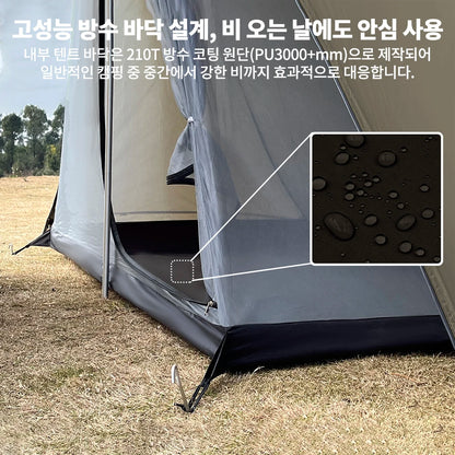 4 Season Hot Tent with Stove Jack Winter Teepee Tent Waterproof Camping Tipi Tent for 2 3 4 Person Outdoor Bushcraft Hiking