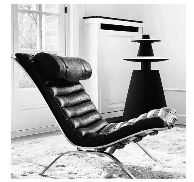 Leisure chair living room high-end retro recliner medium antique stainless steel sofa chair comfortable
