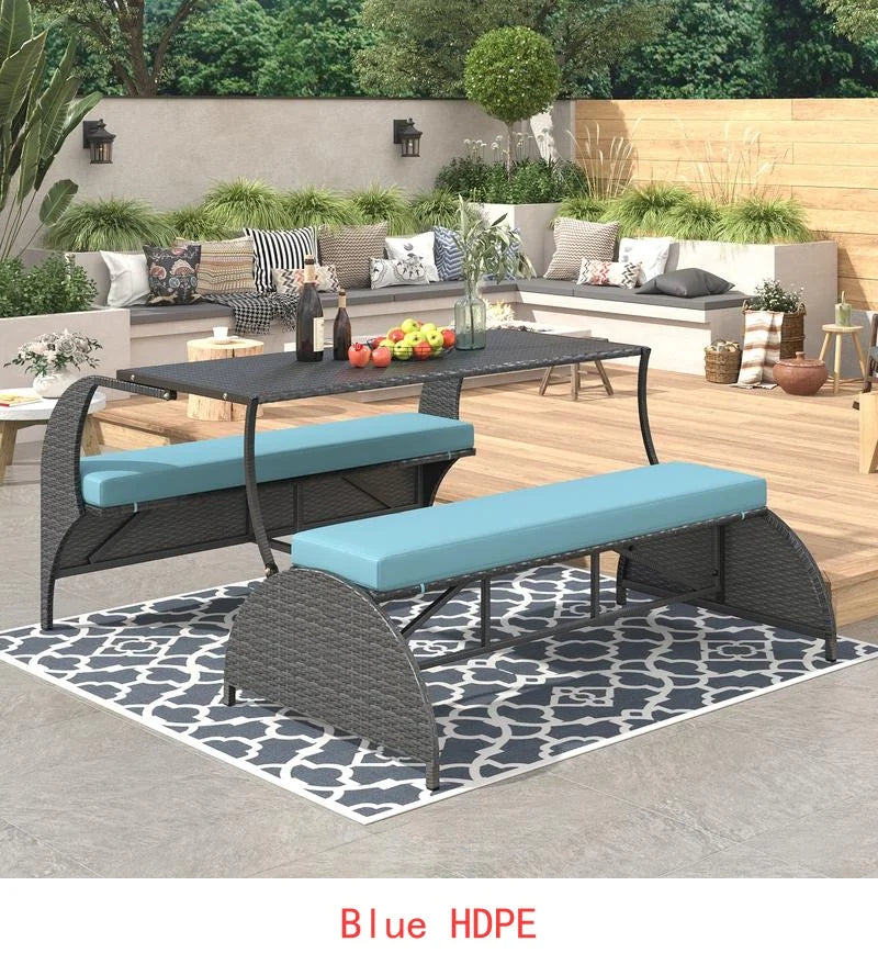 Versatile Outdoor Loveseat Converts to 4 Seats & Table for Gardens and Lawns