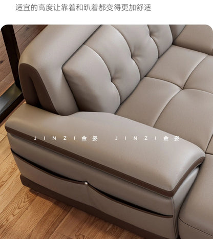 LH leather sofa first layer cowhide modern simple size apartment living room solid wood combination