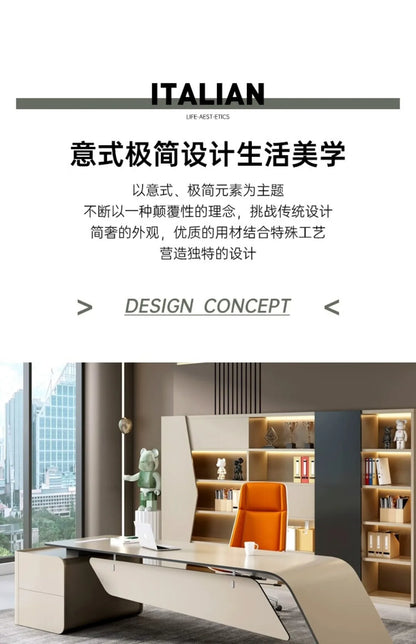 High Quality Boss Office Desk Modern Organizer Storage In Stock Computer Desks Minimalist European Escritorio Oficina Furniture