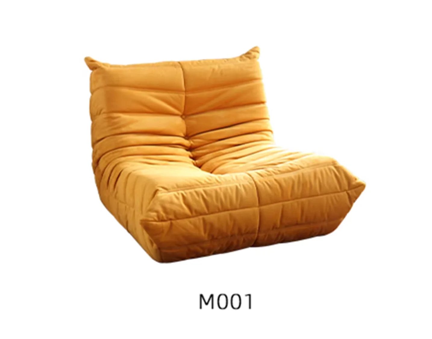 Leather lazy sofa Nordic single bedroom togo caterpillar balcony sofa chair casual leather art floor sofa