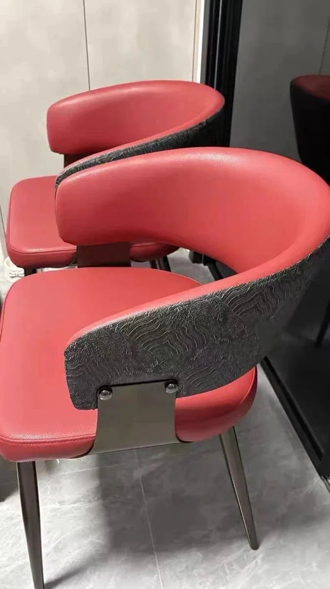 2pcs Modern Minimalist Dining Chairs with Backrest for Home Table And Hotel Island Bar Stools with Armrests