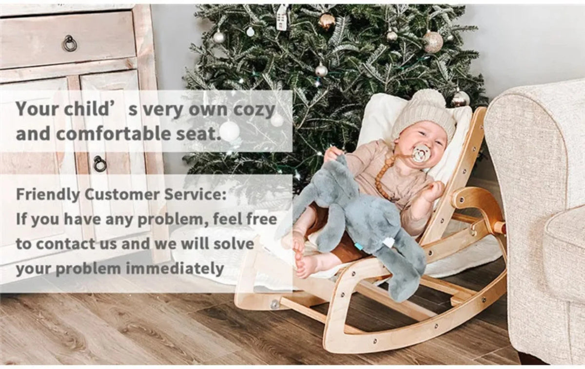 Rocking horse for children baby rocking chair solid wood home newborn recliner multifunctional wooden baby soothing chair ins