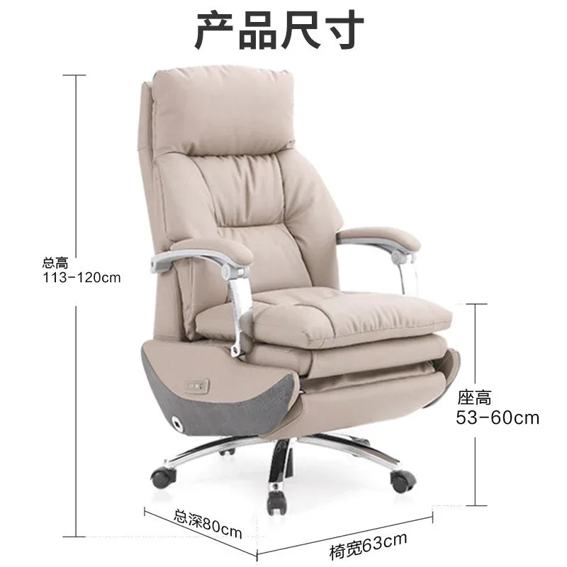 Headrest Boss Chair 7-Point Vibrating Wheels Rollerblade Lumbar Support Electric Footrest Cadeira De Escritorio Office Furniture