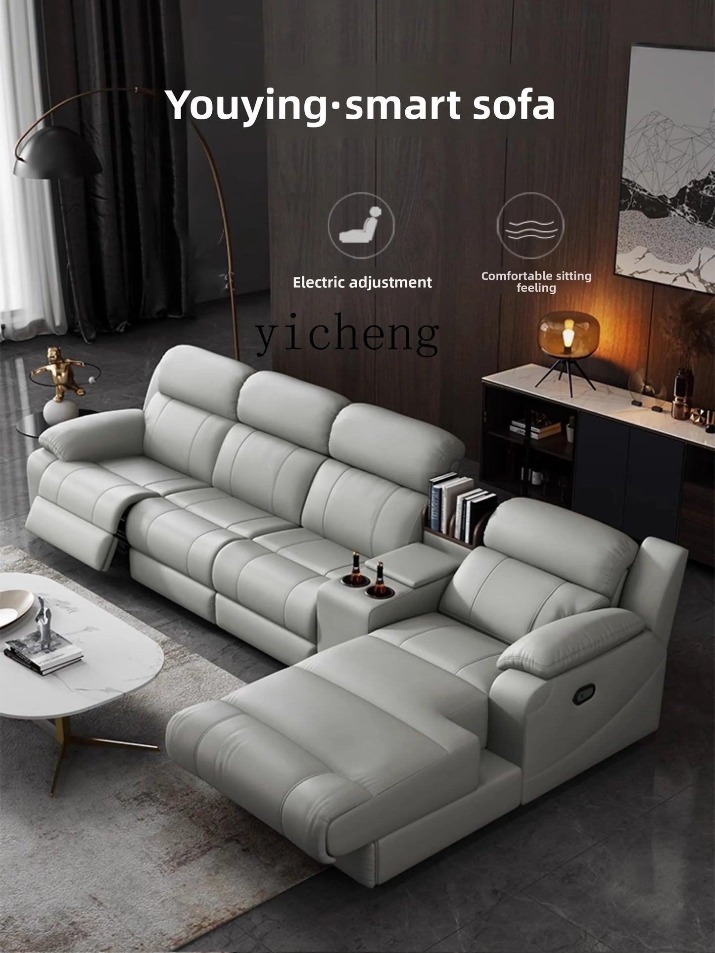 LSL Space Smart Cabin Living Room Multi-family Combination Multifunctional Electric Leather Sofa