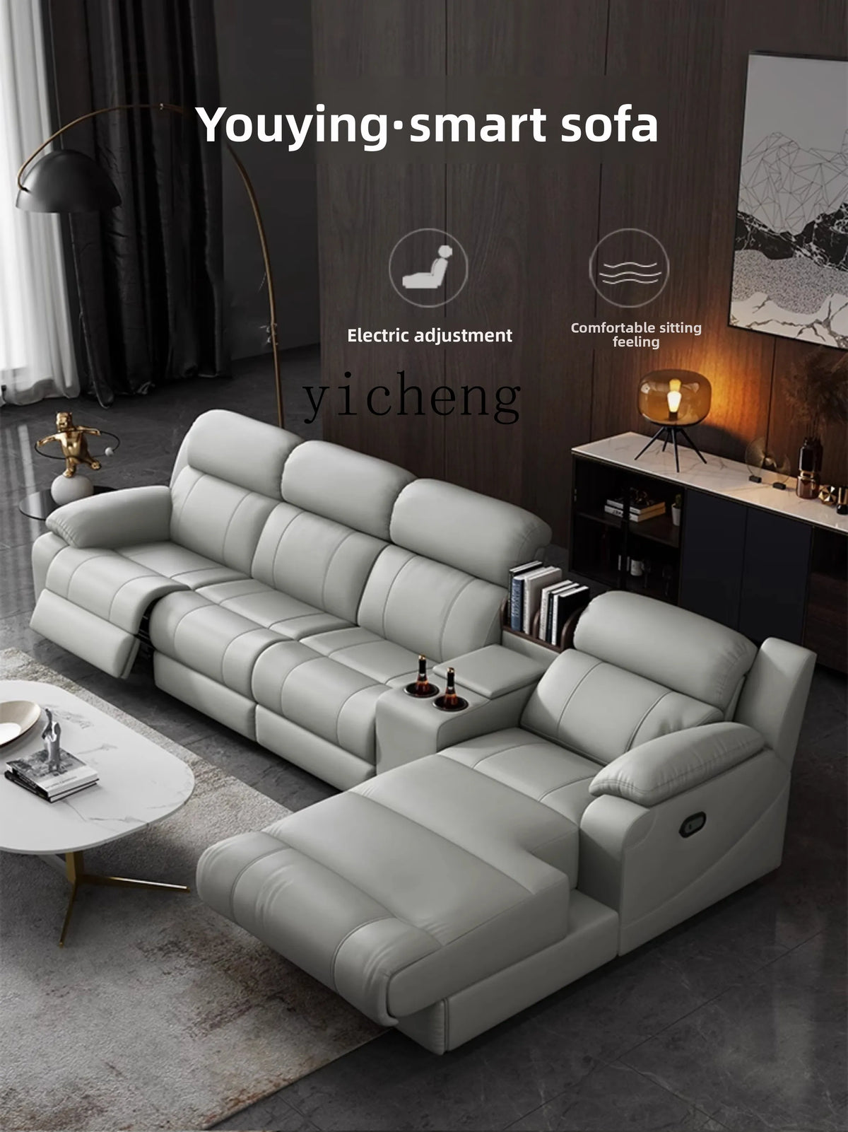 LSL Space Smart Cabin Living Room Multi-family Combination Multifunctional Electric Leather Sofa