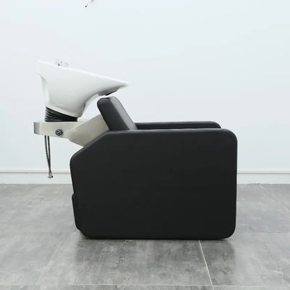 Luxury Electric Height Adjustable Shampoo Chair with Durable Ceramic Basin Modern Design