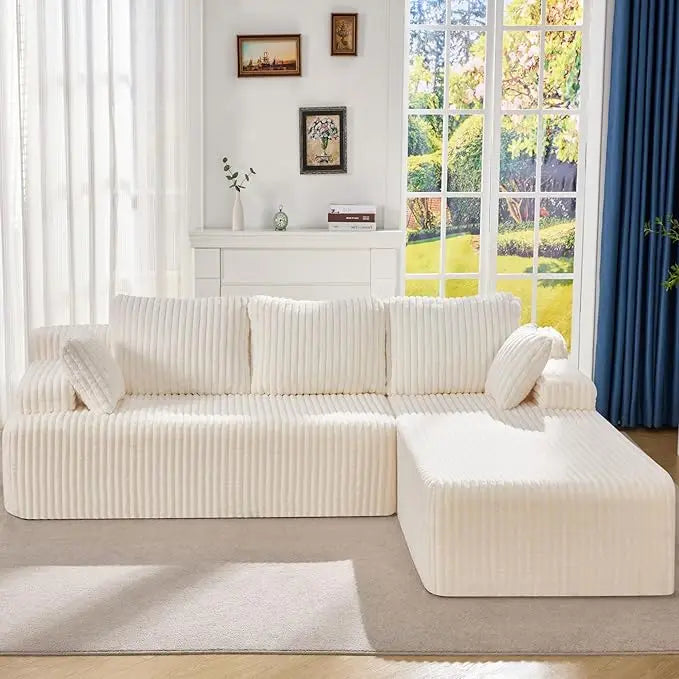 108'' L-Shape Memory Foam Modular Sectional Sofa Couch 3 Seat Living Room Furniture Set