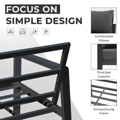 Ready to Ship Hot Sale Metal Outdoor Sofa Set Weather Resistance Patio Conversation Set Waterproof Garden Sofa Set Modern