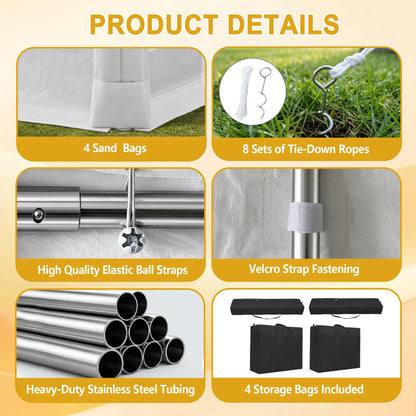 20x60FT Large Outdoor Event Tent Heavy Duty White Party Canopy Double Doors 18 PVC Windows Waterproof Steel Frame For Banquet Wedding Market
