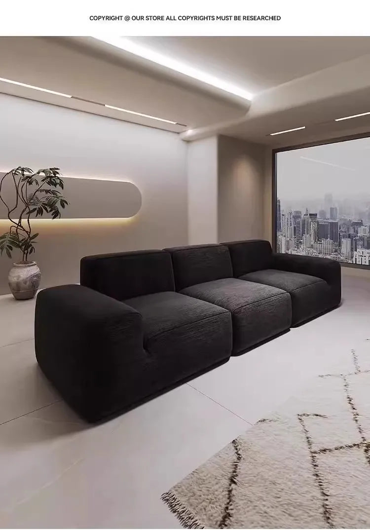 Simple Style Vacuum Compression Living Room Sofa Light Luxury Furniture Corduroy Sponge Filling Multi-Person Sofa Customization