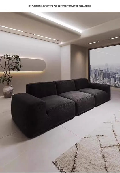 Simple Style Vacuum Compression Living Room Sofa Light Luxury Furniture Corduroy Sponge Filling Multi-Person Sofa Customization