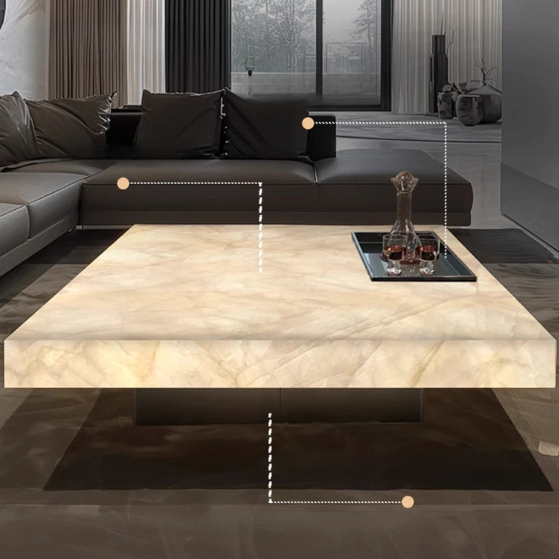 Rectangle Italian Marble Coffee Table Modern Style Luxury Minimalist Unique Coffee Table Living Room Mesa Centro Salon Furniture
