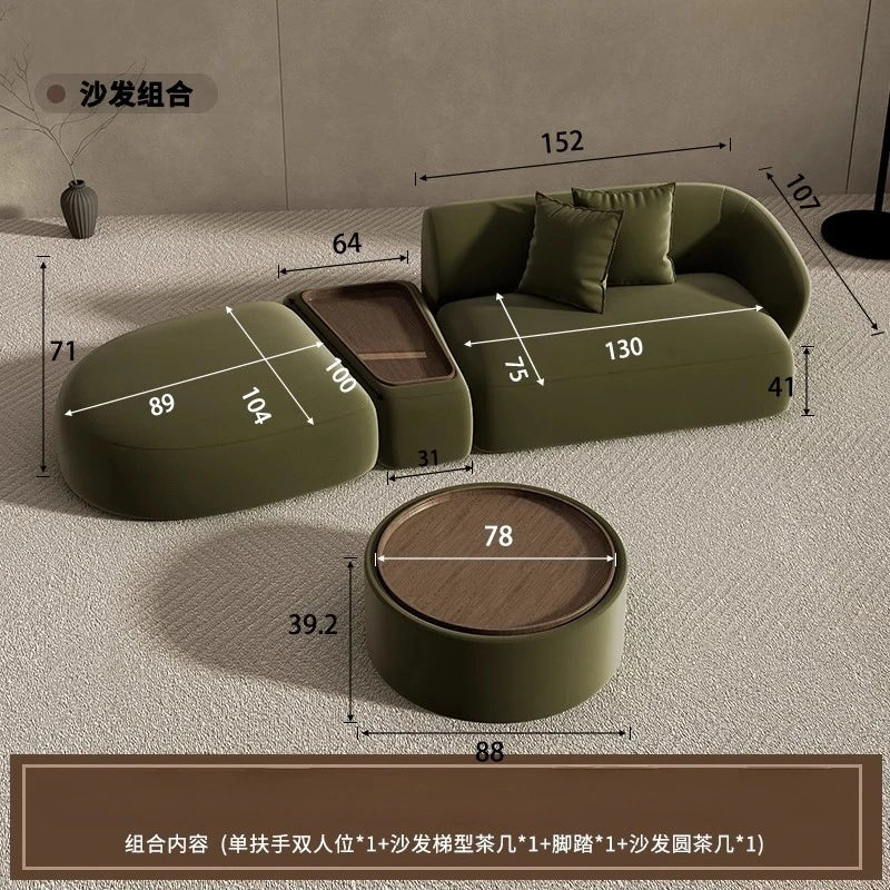 Curved Sofa Special Shaped Designer Beauty Salon Couch Lounge Area Sofa Coffee Table Set Furniture Velvet Living Room Sofas