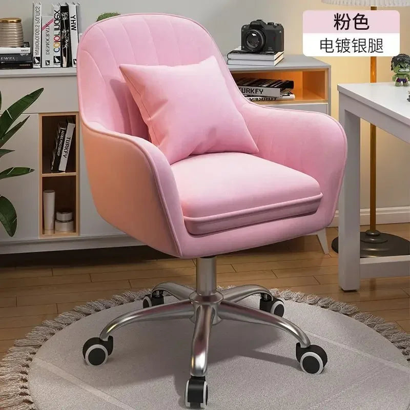 Home Computer Chair Girl's Bedroom Backrest Lift Swivel Chair College Student Dormitory Study Chair Comfortable Office Chairs