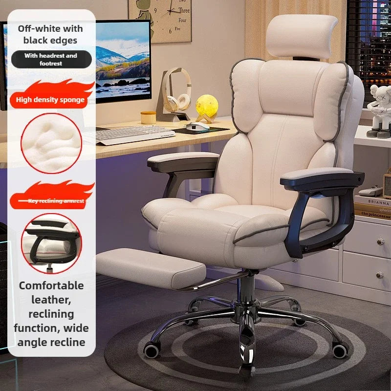 Firm Computer chair E-sports chair Home sedentary sofa Seat reclining swivel chair Study back chair