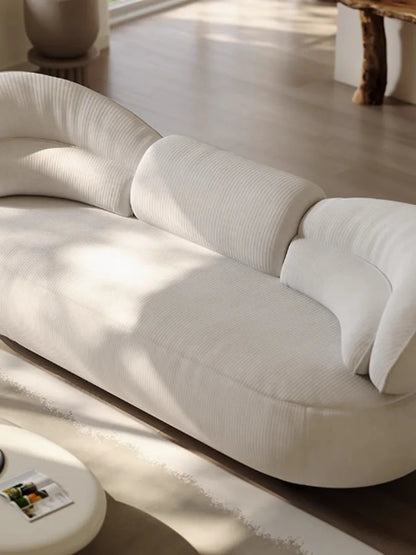 French antique fabric sofa, living room small apartment sofa, backrest curved corduroy