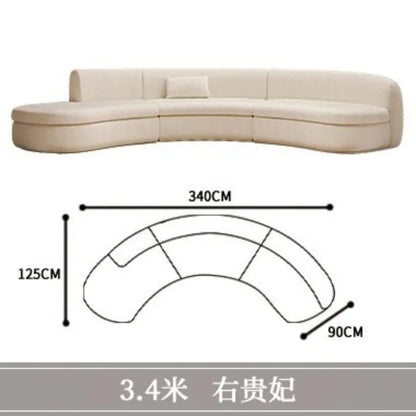 Curved sofa living room, light luxury, modern Internet celebrity hotel, beauty salon, lobby lounge area, reception of guests