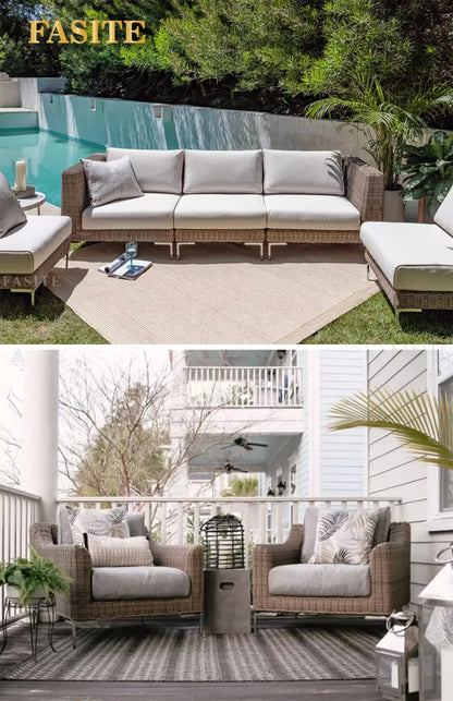 Outdoor rattan sofa outdoor rattan garden homestay sofa furniture
