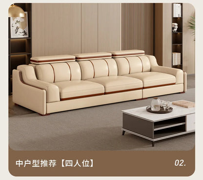 Interior Leather Design Living Room Sofa Storage Quality Comfortable Romantic Soft Leisure Multifunctional Sillon Cama Furniture
