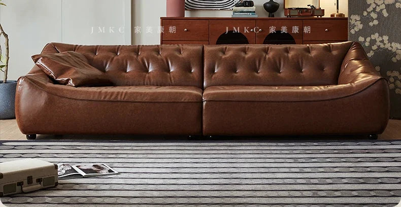 The original bean bag sofa, American retro style, oil wax leather, large sitting, deep, second-hand, first-hand leather, cowhide